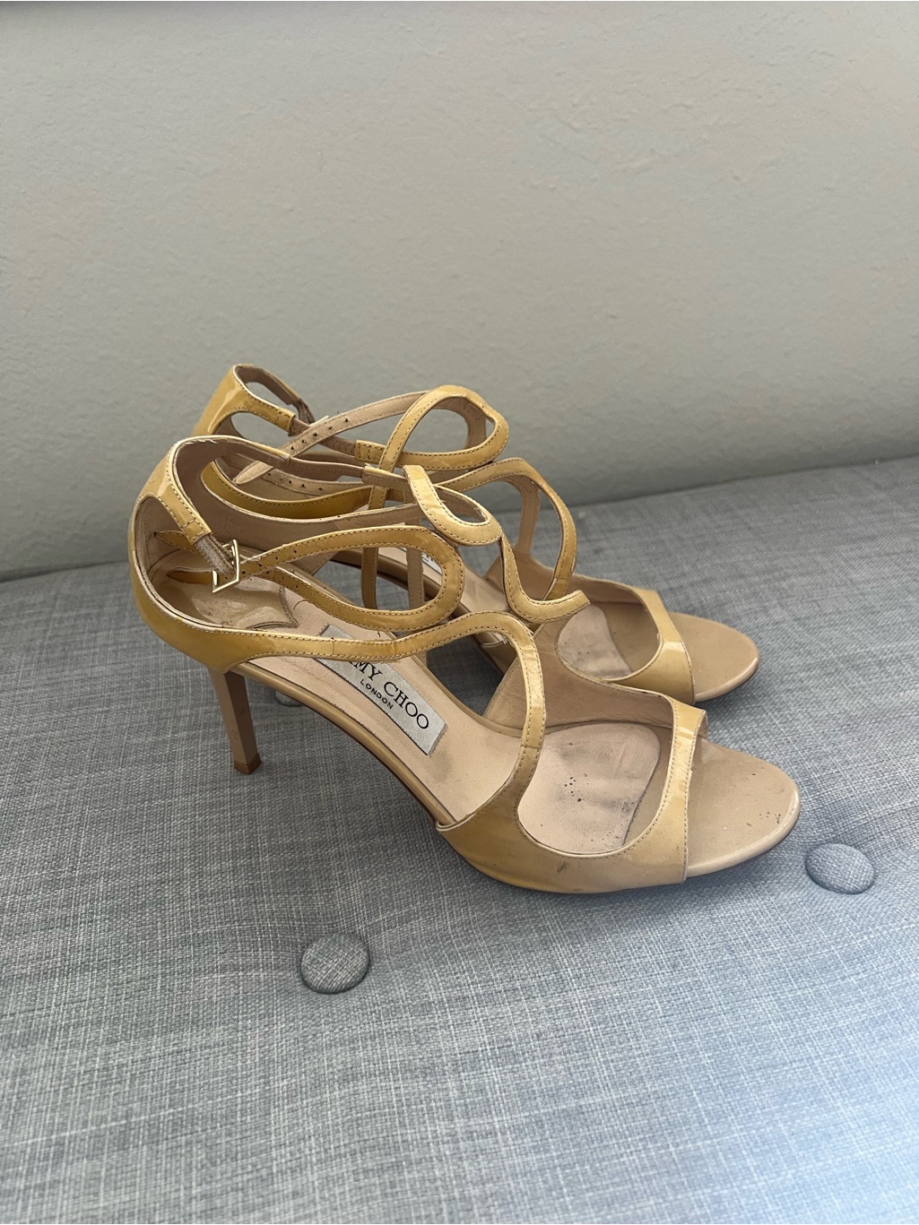 Jimmy Choo Yellow Strappy High-Heel Sandals